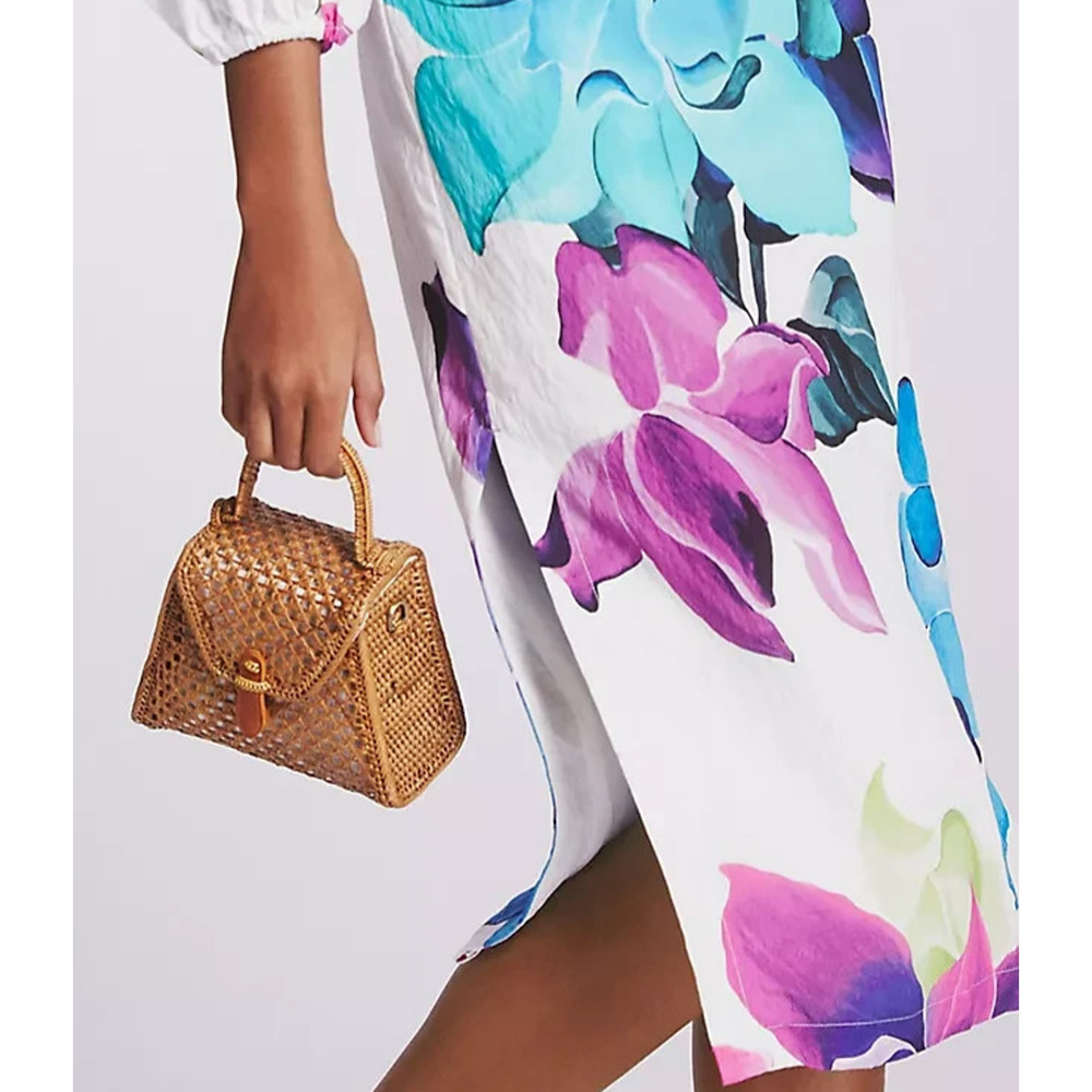 Anthropologie Maeve Floral Printed Midi Dress Size 2 Watercolor Spring Feminine - Picture 6 of 15